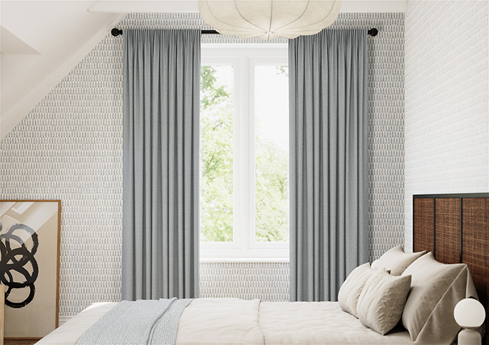 Soft Chevron, Lead Grey - Made to Measure Curtains - Image 3